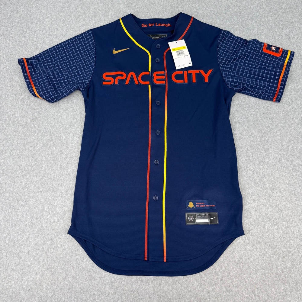 Nike Houston Astros Space City Connect Jersey Navy Blue Mens Small T770-HUCC-HUS